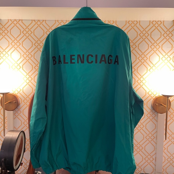 Balenciaga "Archetype" Logo Green Windbreaker - Picture 2 of 6